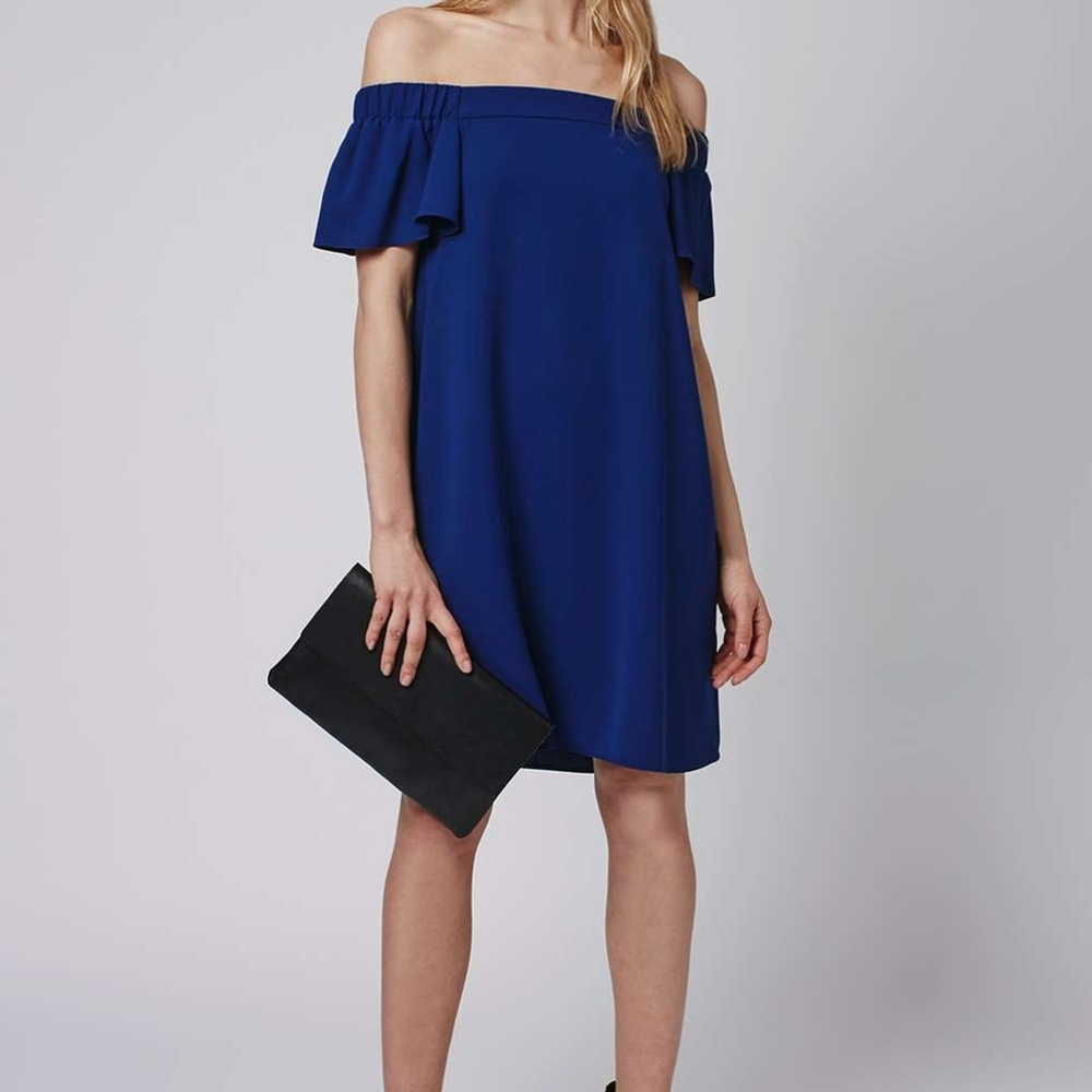Topshop Off-the-Shoulder Trapeze Dress Sz 8